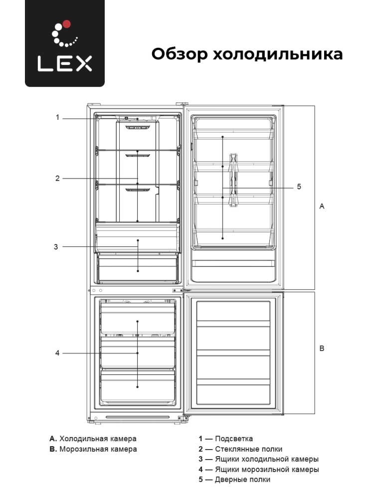 Товар Холодильник Холодильник отдельностоящий LEX LKB201.2BgD