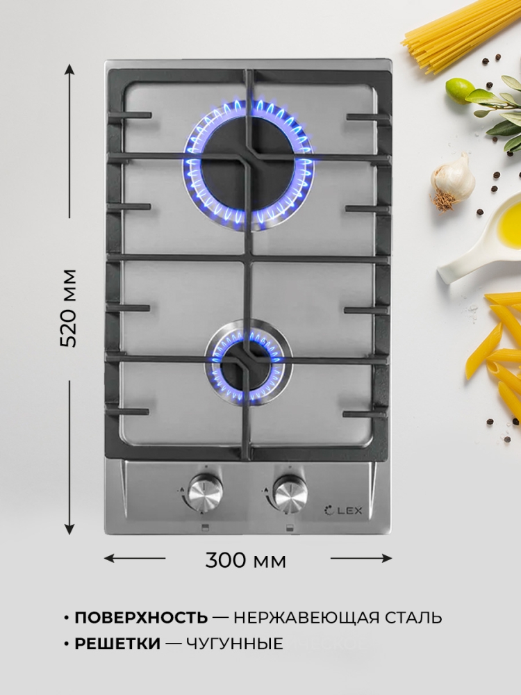 Товар Газовая панель Варочная панель газовая LEX GVS 321 IX