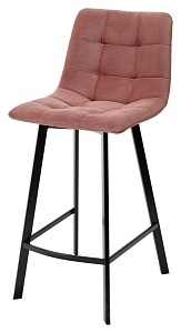 Полубарный стул CHILLI-QB SQUARE розовый #15, велюр / черный каркас (H=66cm) М-City MC62189