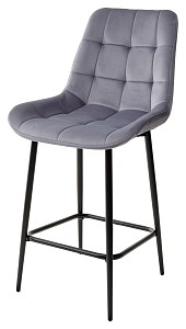 Полубарный стул ХОФМАН, цвет H-14 Серый, велюр / черный каркас H=63cm М-City MC62756