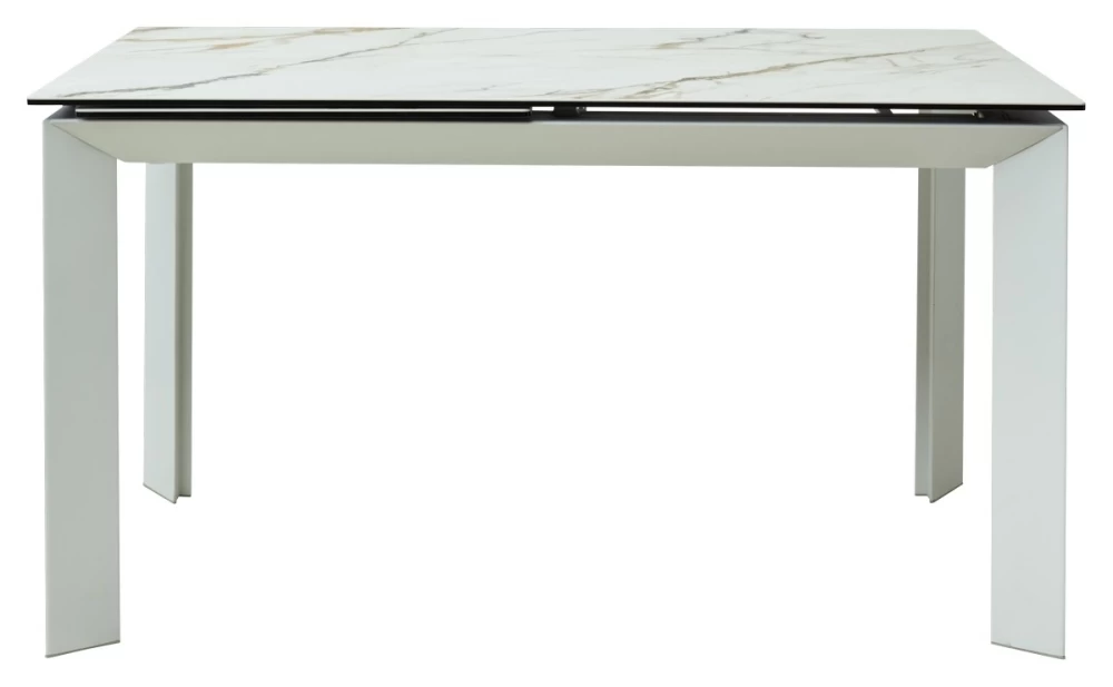 Товар Стол CREMONA 180 KL-188 Контрастный мрамор матовый, итальянская керамика/ белый каркас, ®DISAUR MC63248