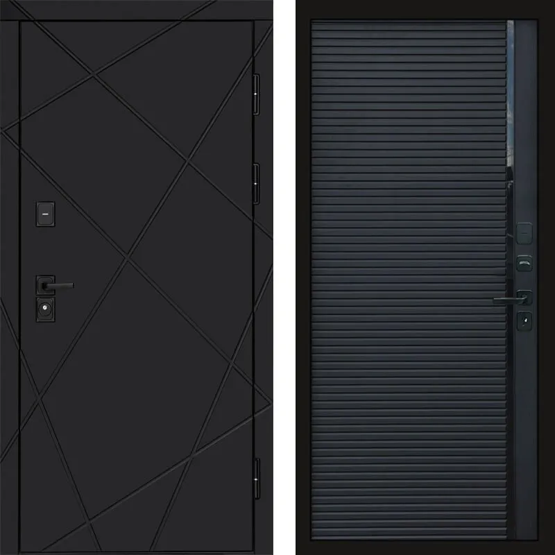 Фото Дверь Термо-Доор Лучи black(черная фуринтура) (квартира) DIS007543